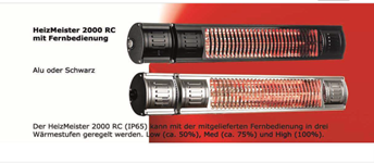 HeizMeister Infrarotstrahler RC mit Fernbedienung
